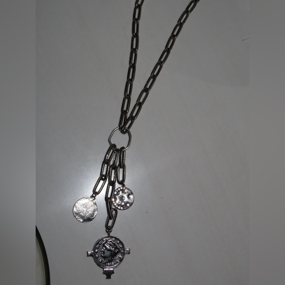 Silver Coin Pendant Necklace - Picture 2 of 2